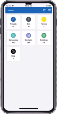 iphone app showing main menu